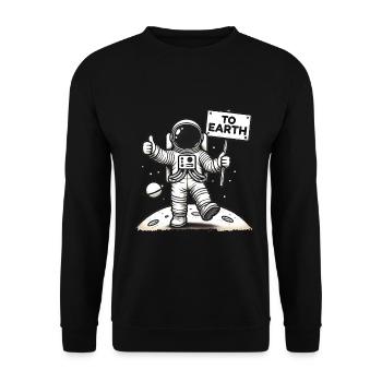 Thumbs Up Astronaut To Earth Design - Unisex Sweatshirt - black - Front - Alina (178cm) & Michal (187cm)