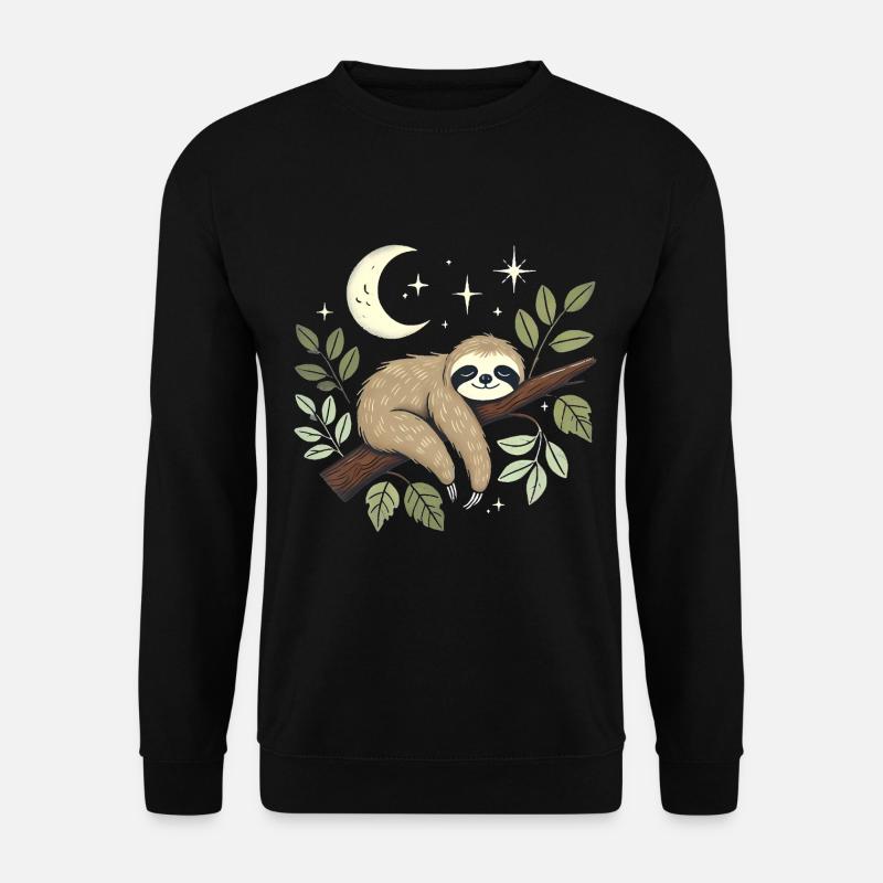 Kuscheliges Faultier Nachthemd Design - Unisex Pullover - Schwarz
