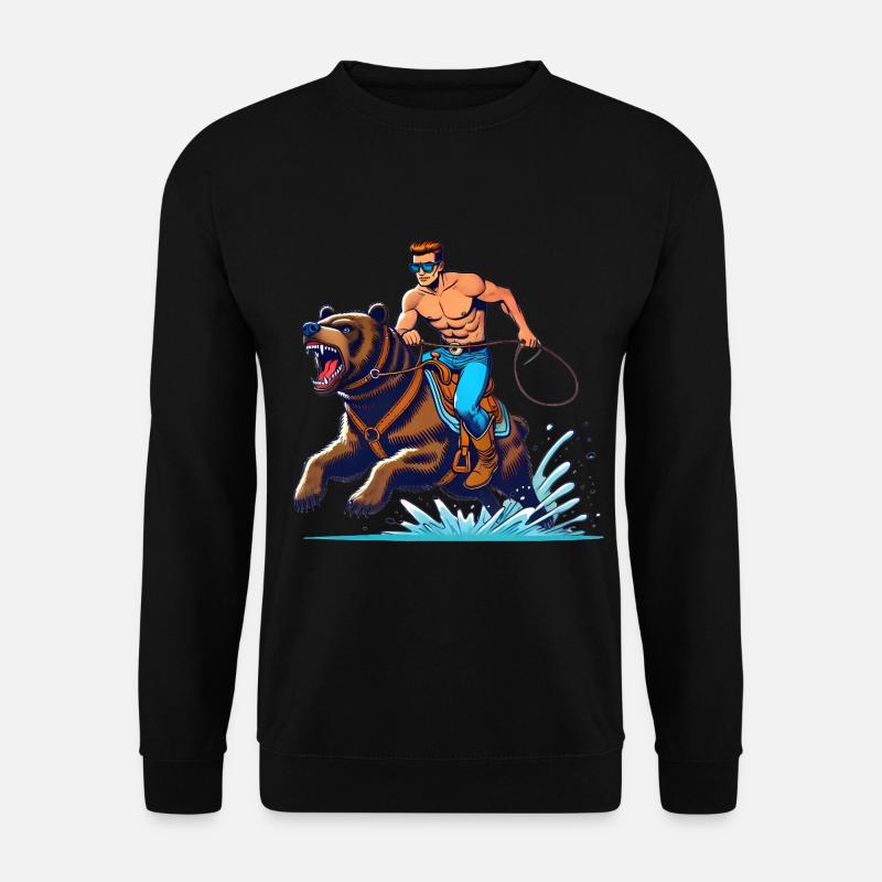 Bärenreiter Abenteuer Cartoon Design - Unisex Pullover - Schwarz