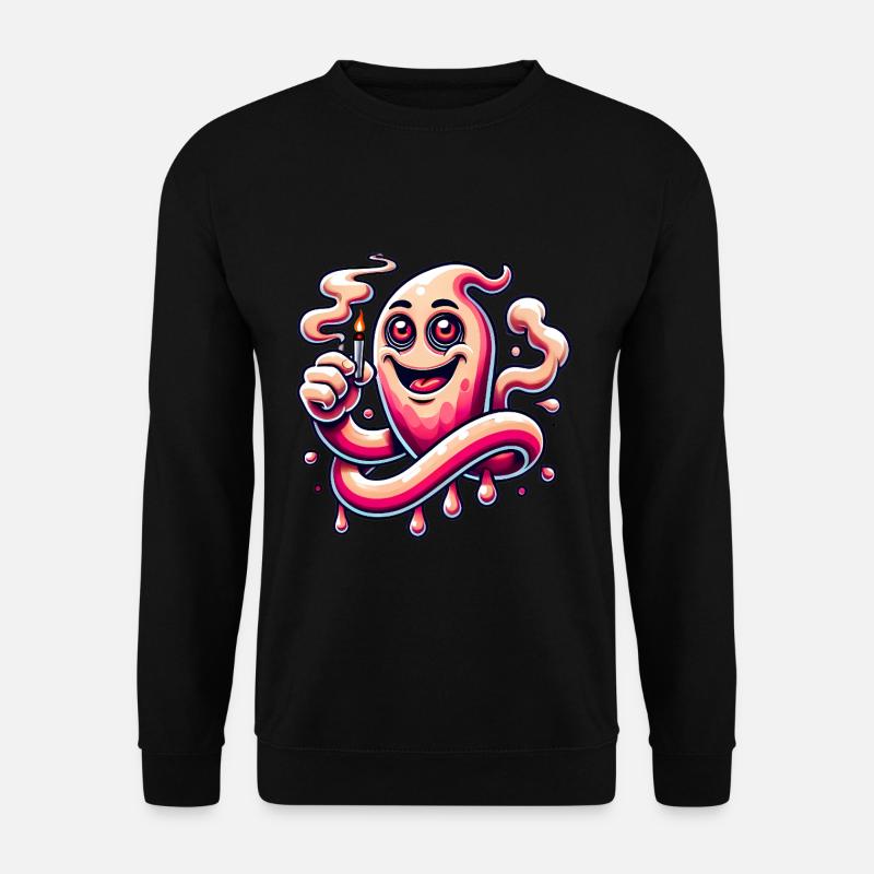 Funny Stoner Ghost Cartoon Design - Unisex Sweatshirt - black