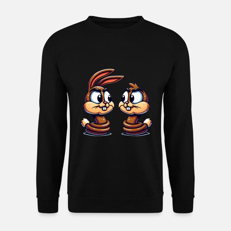 Funny Rabbit Conversation Cartoon - Unisex Sweatshirt - black
