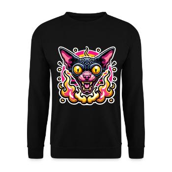 Flammes féroces Sphynx Cat Valentine - Sweat-shirt Unisexe - noir - Devant - Alina (178cm) & Michal (187cm)