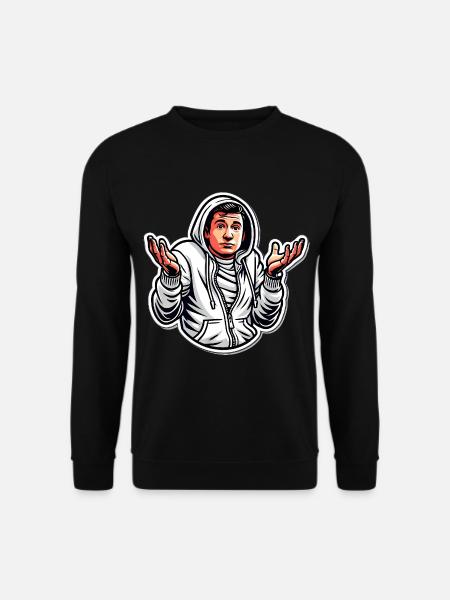 Lustiges Cartoon-Gesten-Hoodie-Design - Unisex Pullover - Schwarz