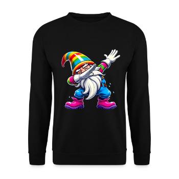 Cadeau amusant de gnome arc-en-ciel tamponnant - Sweat-shirt Unisexe - noir - Devant - Alina (178cm) & Michal (187cm)