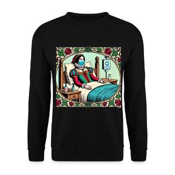 Lustige mittelalterliche Prinzessin in Quarantäne - Unisex Pullover - Schwarz - Vorne - Alina (178cm) & Michal (187cm)