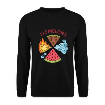 Elemelons Elemental Watermelon Design - Unisex Sweatshirt - black - Front - Alina (178cm) & Michal (187cm)