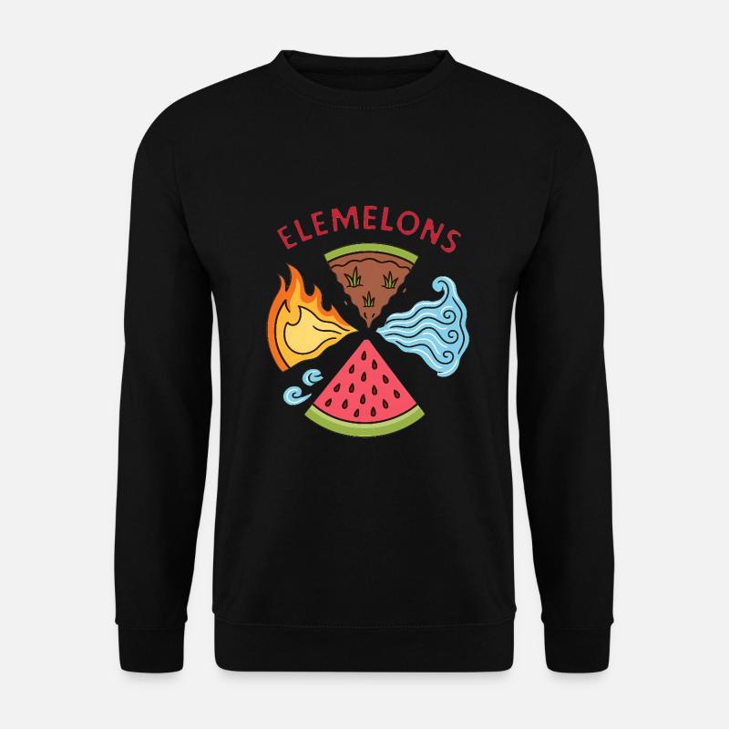 Elemelons Elementales Wassermelonen-Design - Unisex Pullover - Schwarz