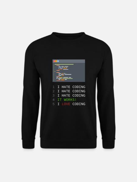 I love Coding! Programmierer, Nerds, Computer - Unisex Pullover - Schwarz