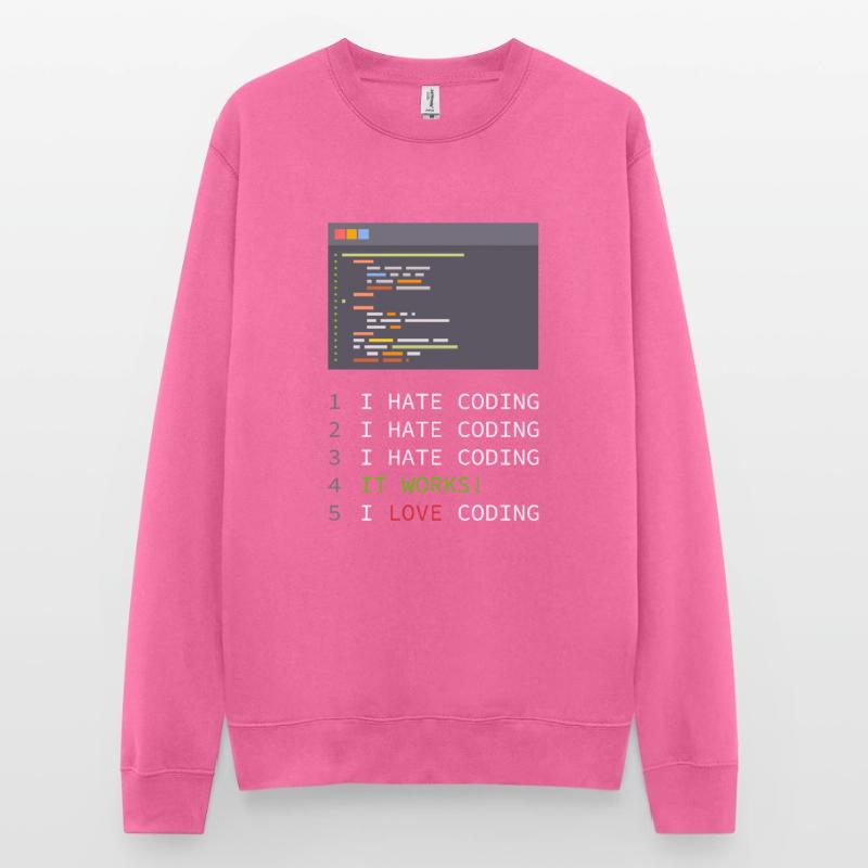 I love coding! Programmers, nerds, computers Unisex Sweatshirt