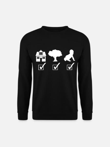 Lebensaufgaben - Haus / Baum / Sohn Shirt - Unisex Pullover - Schwarz