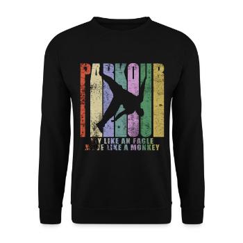 Parkour Freerunner Traceur Le Parcour - Unisex Pullover - Schwarz - Vorne - Alina (178cm) & Michal (187cm)