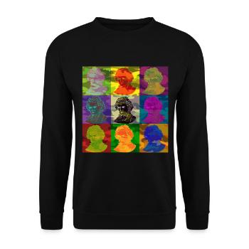 Pop-Art Ludwig van Beethoven - Unisex Pullover - Schwarz - Vorne - Alina (178cm) & Michal (187cm)