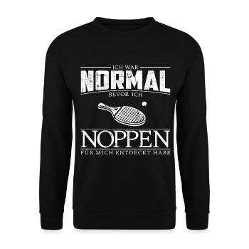 Tischtennis Noppen Spieler Spruch lustig Material - Unisex Pullover - Schwarz - Vorne - Alina (178cm) & Michal (187cm)
