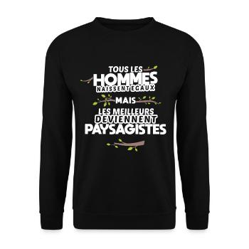 Paysagiste phrase drôle humour cadeau original - Sweat-shirt Unisexe - noir - Devant - Alina (178cm) & Michal (187cm)