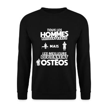 Ostéopathe drôle cadeau humour marrant ostéo osteo - Sweat-shirt Unisexe - noir - Devant - Alina (178cm) & Michal (187cm)