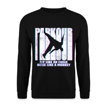 Parkour Freerunning Le Parcour Traceur Geschenk - Unisex Pullover - Schwarz - Vorne - Alina (178cm) & Michal (187cm)
