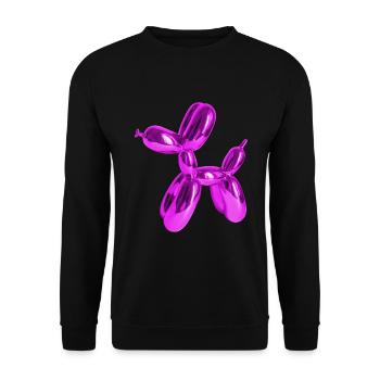 Ballon Pink Hund | Hundeliebhaber Hundebesitzer - Unisex Pullover - Schwarz - Vorne - Alina (178cm) & Michal (187cm)