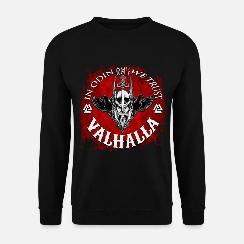 Odin walhalla Wikinger spruch nordische Mythologie - Unisex Pullover - Schwarz