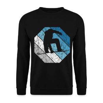 Snowboard Snowboarder Snowboarding Retro Geschenk - Unisex Pullover - Schwarz - Vorne - Alina (178cm) & Michal (187cm)
