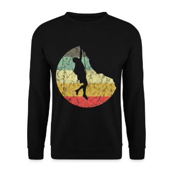 Mountaineering Climbing Gift Bouldering Retro Cool - Unisex Sweatshirt - black - Front - Alina (178cm) & Michal (187cm)
