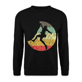 Mountaineering Climbing Gift Bouldering Retro Cool - Unisex Sweatshirt - black - Front - Alina (178cm) & Michal (187cm)