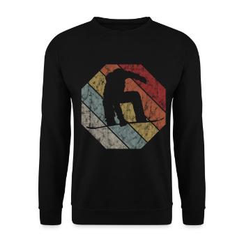 Snowboard Snowboarder Snowboarding Retro Gift - Unisex Sweatshirt - black - Front - Alina (178cm) & Michal (187cm)