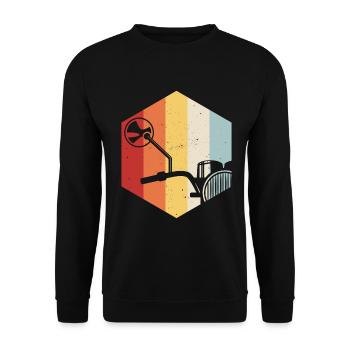 Chopper Motorrad Retro Vintage Bike Biker Rocker - Unisex Pullover - Schwarz - Vorne - Alina (178cm) & Michal (187cm)