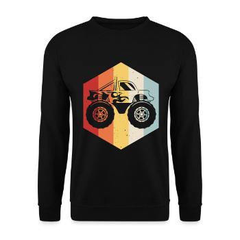 Motor Auto Monstertruck Monster Truck Motorsport - Unisex Sweatshirt - black - Front - Alina (178cm) & Michal (187cm)