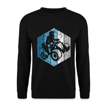 Quad rider quad driving ATV offroad retro motocross - Unisex Sweatshirt - black - Front - Alina (178cm) & Michal (187cm)