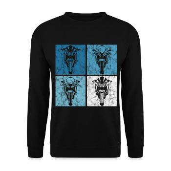 Motos Moto Biker Motocycliste drôle - Sweat-shirt Unisexe - noir - Devant - Alina (178cm) & Michal (187cm)