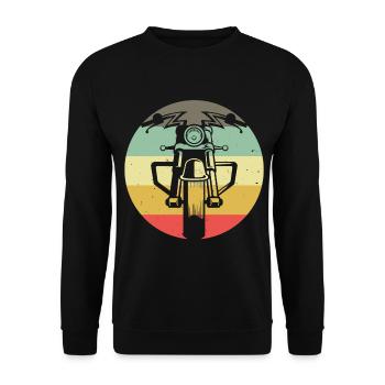 Chopper Biker Bobber Motorcycle Retro Motorcyclist - Unisex Sweatshirt - black - Front - Alina (178cm) & Michal (187cm)