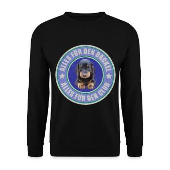Dachshund - Dachshund - Everything for the Dachshund - Unisex Sweatshirt - black - Front - Alina (178cm) & Michal (187cm)