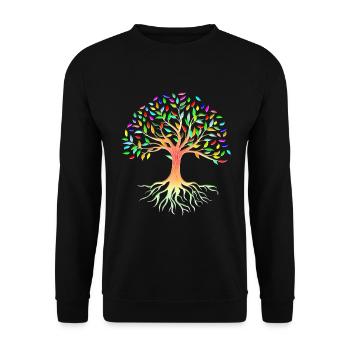 Mutter Natur Wurzeln Baum Lebensbaum - Unisex Pullover - Schwarz - Vorne - Alina (178cm) & Michal (187cm)