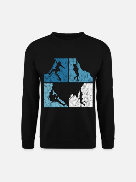 Bergsteigen Retro Klettern Bouldern Berg Geschenk - Unisex Pullover - Schwarz