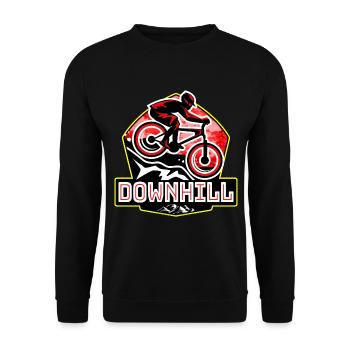Bicycle Downhill Mountain Bike - Unisex Sweatshirt - black - Front - Alina (178cm) & Michal (187cm)