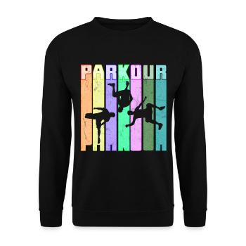Parkour Freerunner Traceur Le Parcour parkourshirt - Unisex Pullover - Schwarz - Vorne - Alina (178cm) & Michal (187cm)