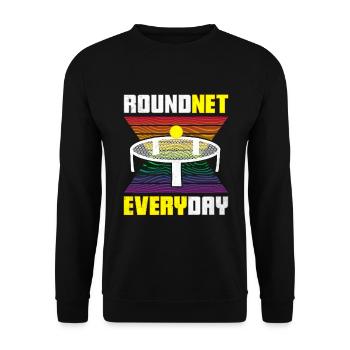 Roundnet Everyday | Spike Ball Spikeball Fun - Unisex Pullover - Schwarz - Vorne - Alina (178cm) & Michal (187cm)