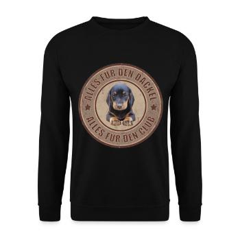 Dackel - Dachshund - Alles für den Dackel - Unisex Pullover - Schwarz - Vorne - Alina (178cm) & Michal (187cm)