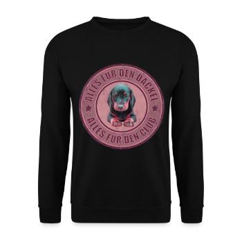 Dackel - Dachshund - Alles für den Dackel - Unisex Pullover - Schwarz - Vorne - Alina (178cm) & Michal (187cm)
