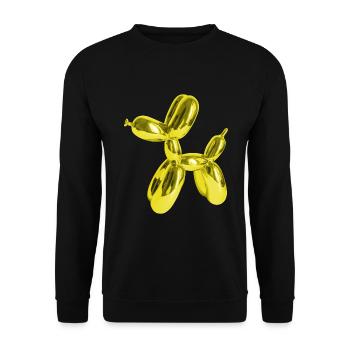 Balloon Yellow Dog | Dog lovers dog owners - Unisex Sweatshirt - black - Front - Alina (178cm) & Michal (187cm)