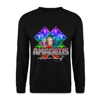 Mozart Pop Art | Wolfgang Amadeus Mozart Gift - Unisex Sweatshirt - black - Front - Alina (178cm) & Michal (187cm)