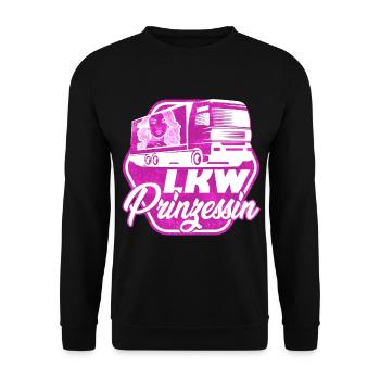 LKW Prinzessin Truck LKW Fahrerin - Unisex Pullover - Schwarz - Vorne - Alina (178cm) & Michal (187cm)