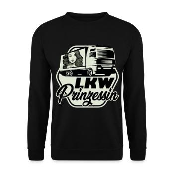 LKW Prinzessin Truck LKW Fahrerin - Unisex Pullover - Schwarz - Vorne - Alina (178cm) & Michal (187cm)