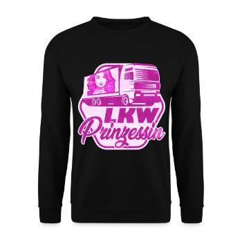LKW Prinzessin Truck LKW Fahrerin - Unisex Pullover - Schwarz - Vorne - Alina (178cm) & Michal (187cm)