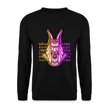 Anubis God Egypt - Unisex Sweatshirt - black - Front - Alina (178cm) & Michal (187cm)