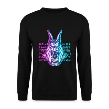 Anubis God Egypt - Unisex Sweatshirt - black - Front - Alina (178cm) & Michal (187cm)