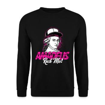 Amadeus Rock Me | Wolfgang Amadeus Mozart Classique - Sweat-shirt Unisexe - noir - Devant - Alina (178cm) & Michal (187cm)