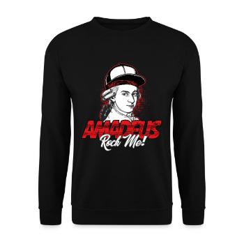 Amadeus Rock Me | Wolfgang Amadeus Mozart Classique - Sweat-shirt Unisexe - noir - Devant - Alina (178cm) & Michal (187cm)