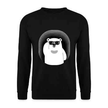 Bear with sunglasses in cave - Unisex Sweatshirt - black - Front - Alina (178cm) & Michal (187cm)