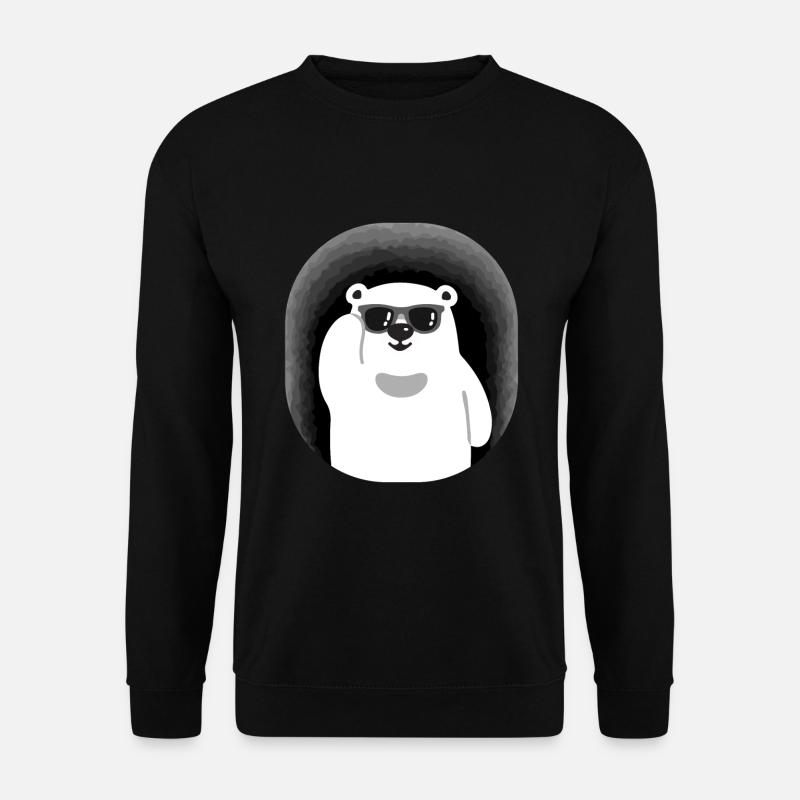 Bear with sunglasses in cave - Unisex Sweatshirt - black